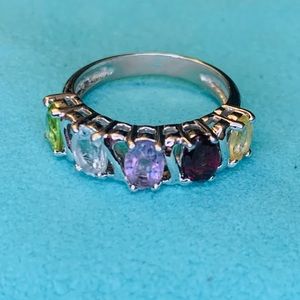 Sterling Silver ring with semi-precious stones